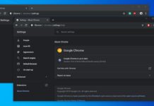 Chrome settings page