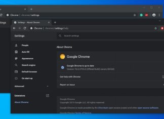Chrome settings page