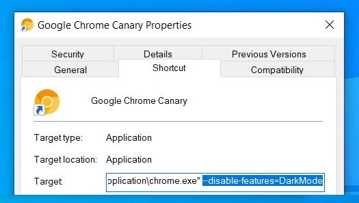 how to disable dark mode chrome windows 10
