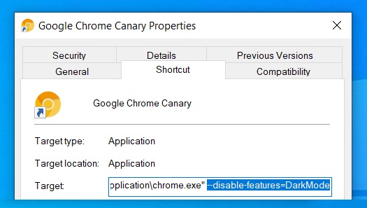 Disable Chrome dark mode