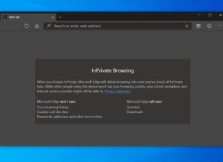 Edge Canary private mode