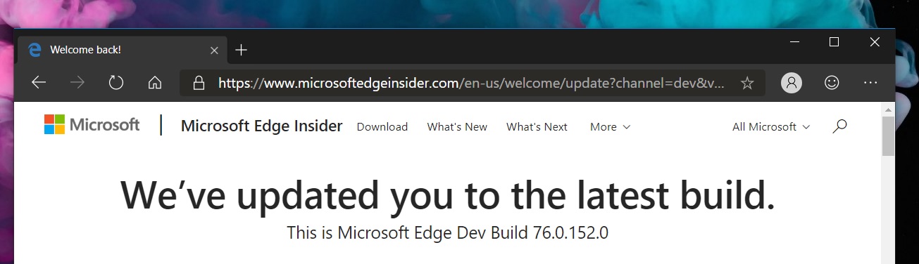 Edge Dev update