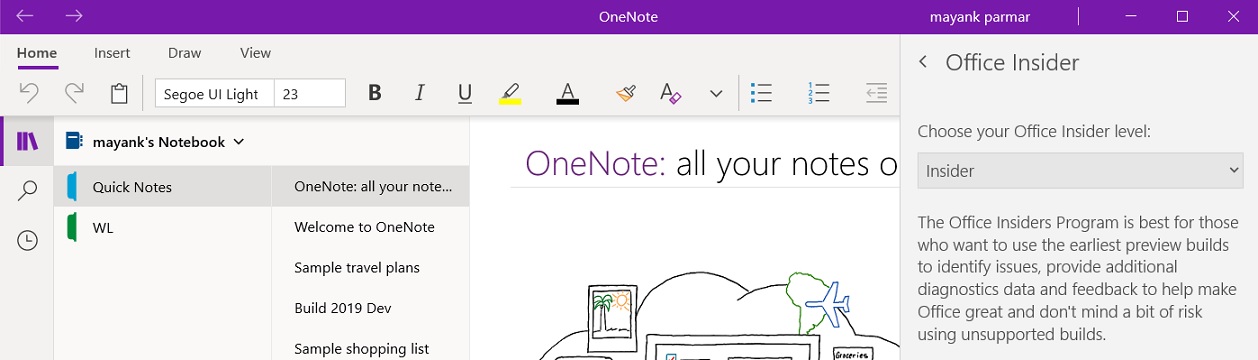 OneNote Insider