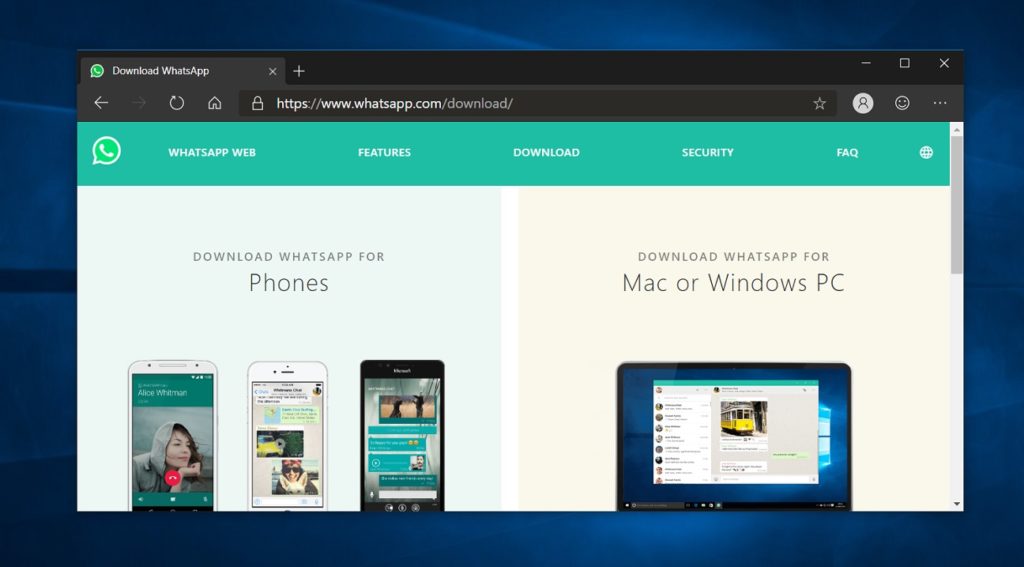 whatsapp for windows 10