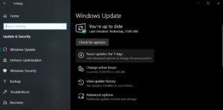 Windows Update setting