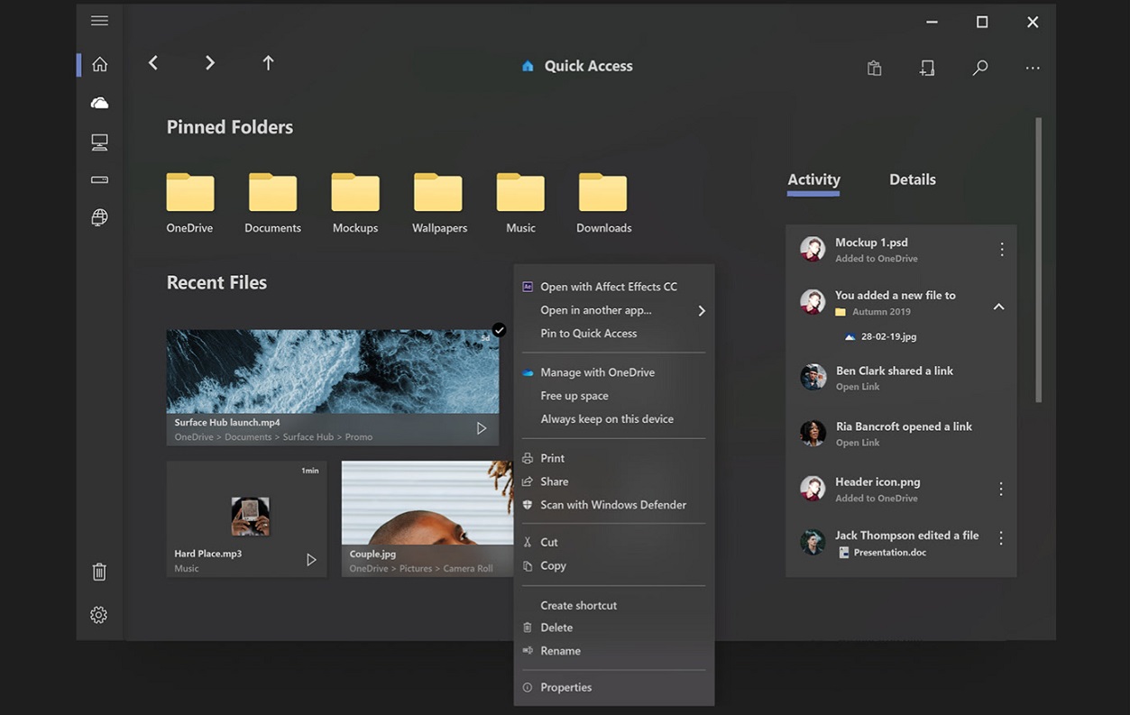 File Explorer concept