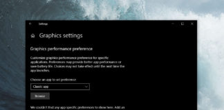 Graphics settings in v1903