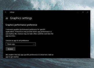 Graphics settings in v1903