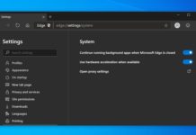 Microsoft Edge settings