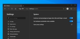 Microsoft Edge settings