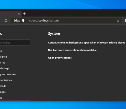 Microsoft Edge settings