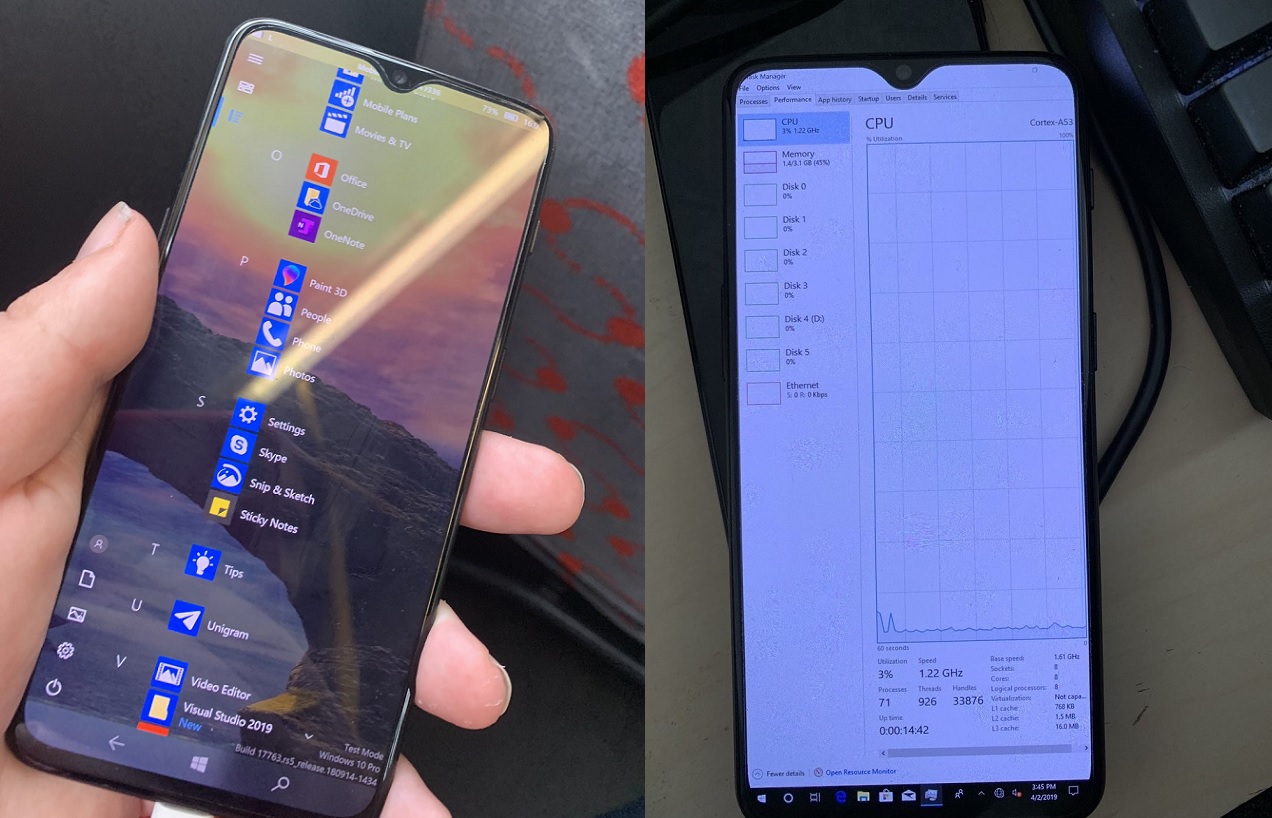 OnePlus 6t with Windows 10