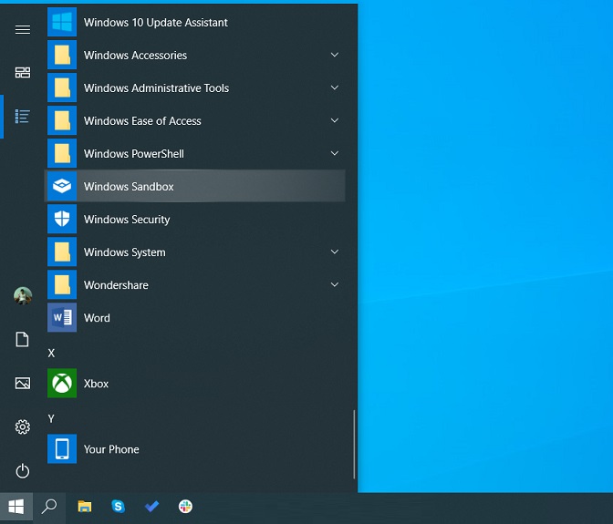 Start menu apps