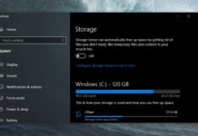 Windows 10 storage settings