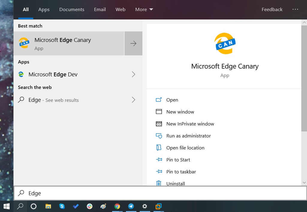 Windows 10 18362.266版本将在用户安装Dev/Canary时隐藏旧版Edge