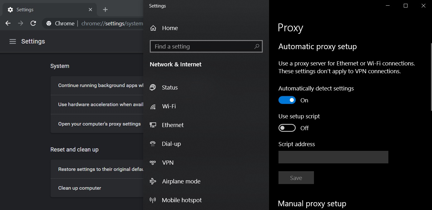 New Proxy setting