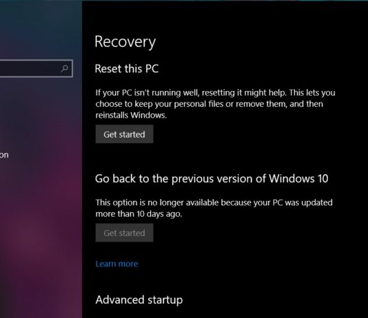 Reset this PC
