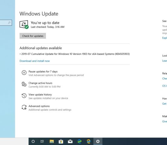Windows 10 KB4505903