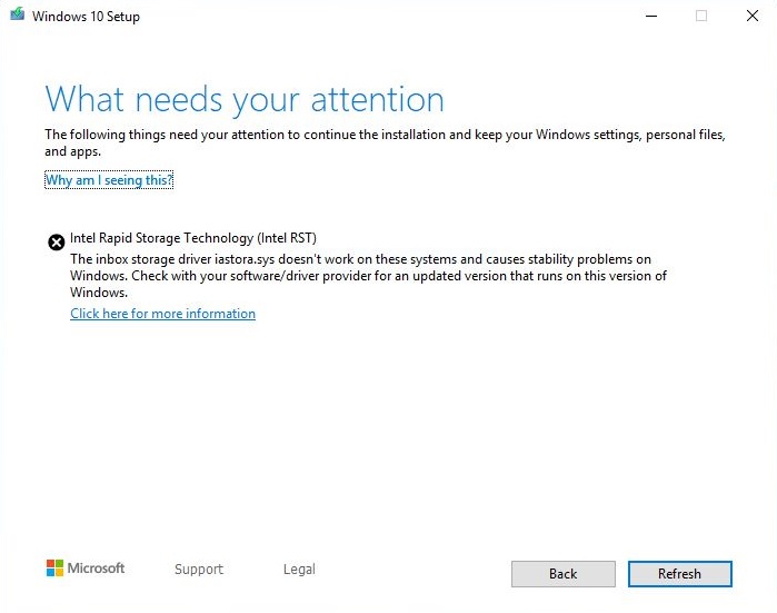 Windows 10 RST block