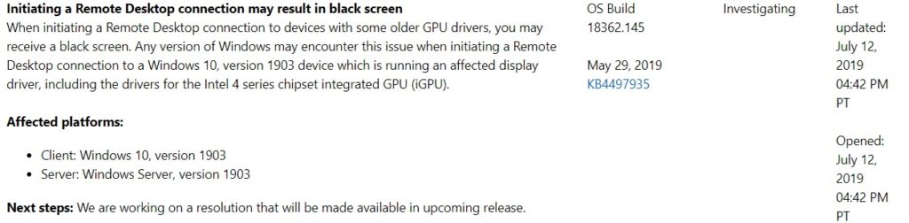 Remote Desktop Visual Bug Microsoft details black screen bug hitting Windows 10's Remote Desktop