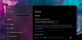 Windows 10 audio page