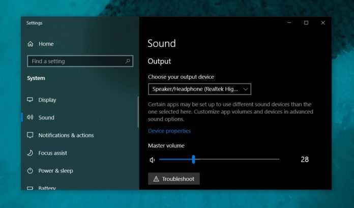 Windows 10 audio settings