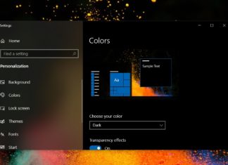 Windows 10 colours setting