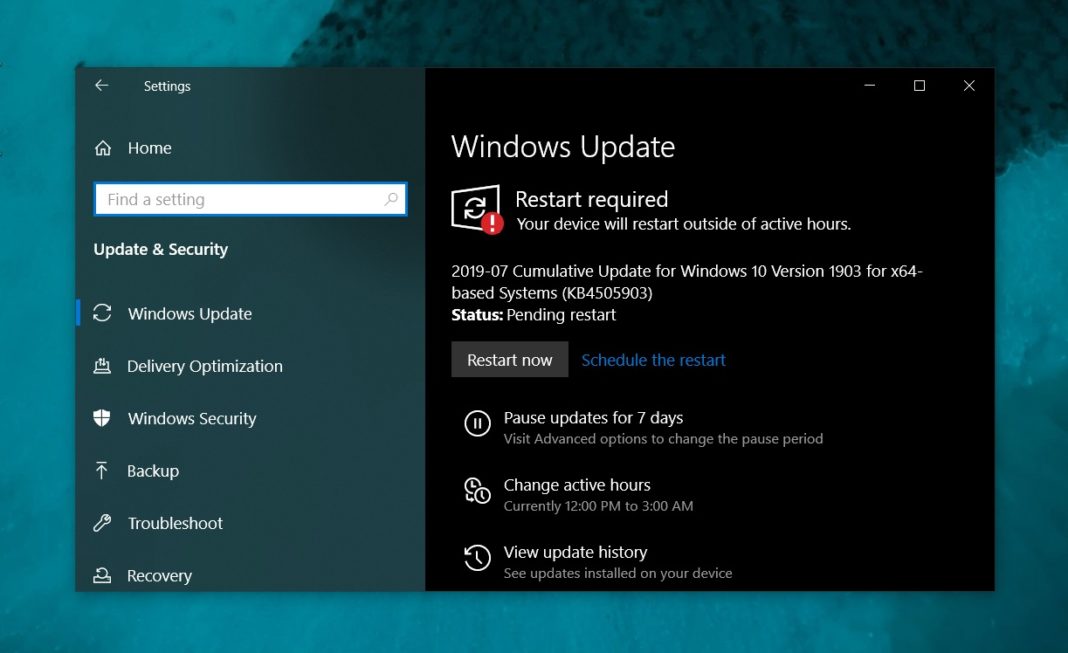 Microsoft is fixing Windows Update issues on Windows 10 v1903