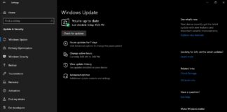 Windows Update page