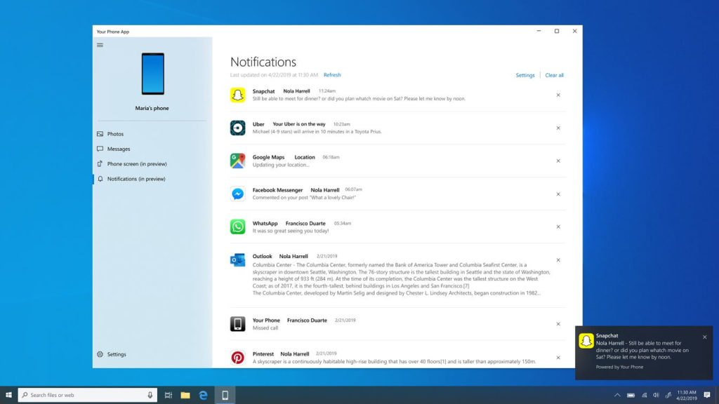 You can now see and manage Android notifications on Windows 10
