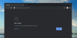 Chrome Canary Aw Snap