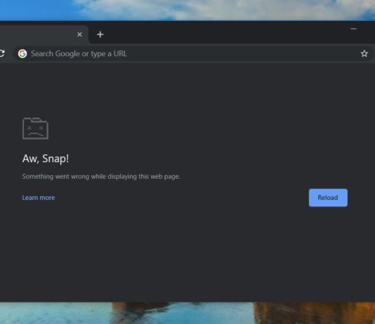 Chrome Canary Aw Snap