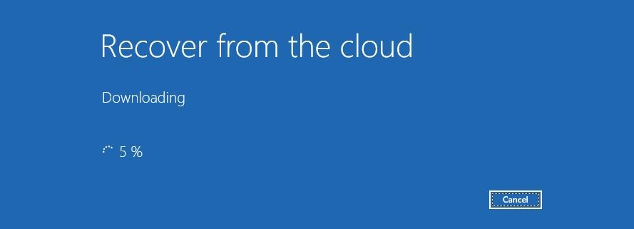 Cloud recovery in Windows 10