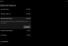 Optional Features setting