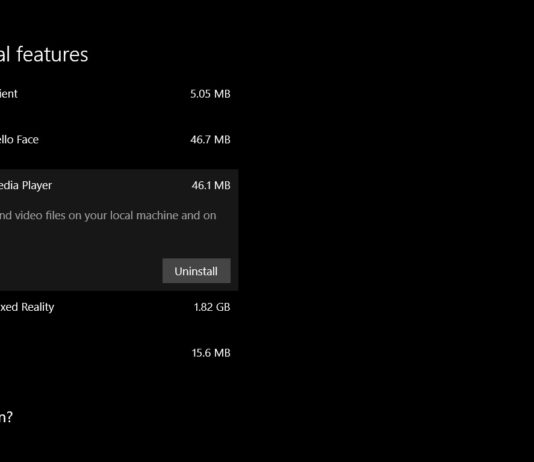 Optional Features setting