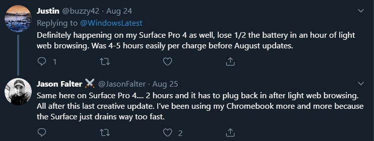 Surface Pro 4 battery issue