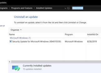 Windows 10 SSU KB4515530