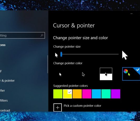 Windows 10 v1903 adds a new setting to customize mouse pointer