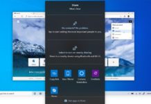 Windows 10 share dialog