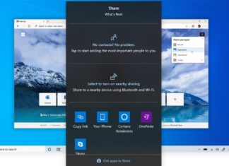 Windows 10 share dialog