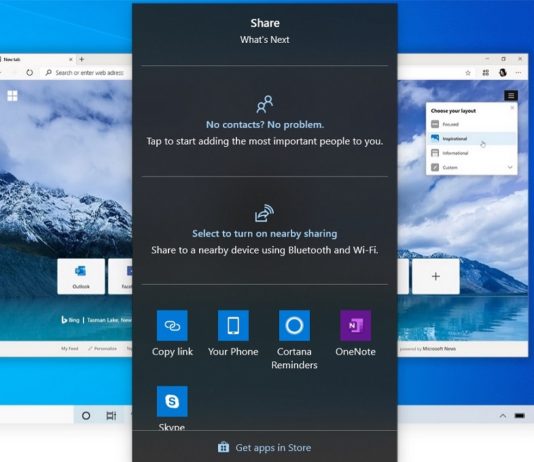 New Microsoft Edge is getting Windows 10 share integration Windows 10 share dialog