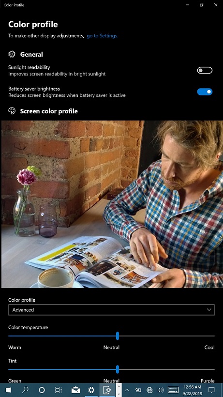 Color profile WoA