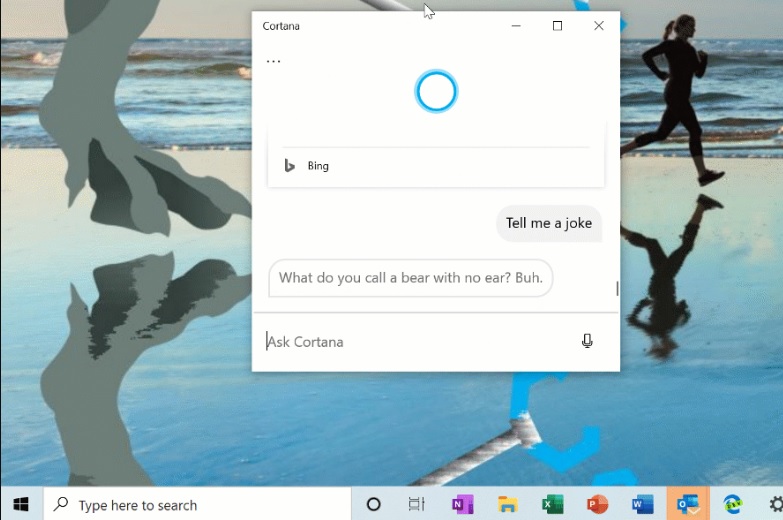 Movable Cortana in Windows 10