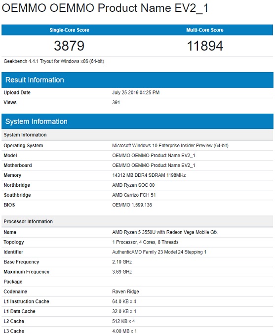 Surface Laptop 3 geekbench