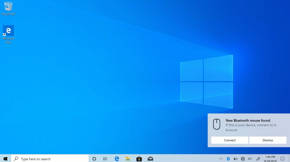 Windows 10 Bluetooth notification