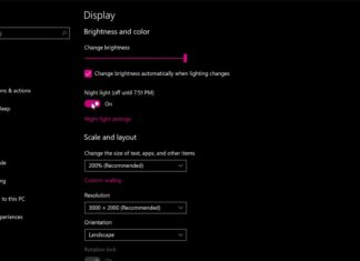 Windows 10 night light