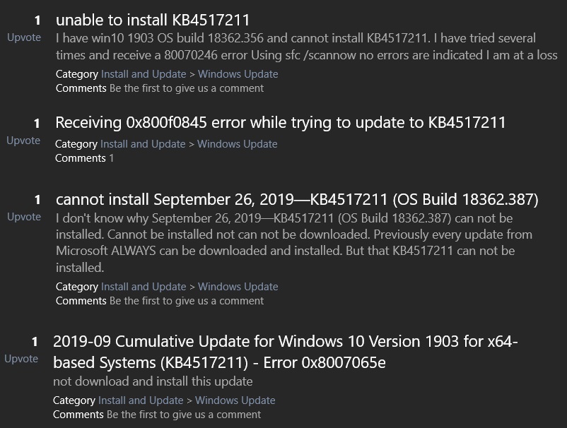 Windows 10 patch installation issue