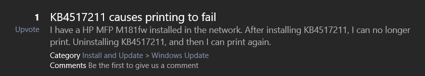 Windows 10 printer issue