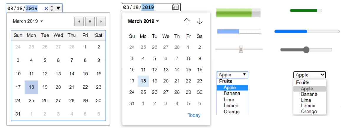 Modern web controls