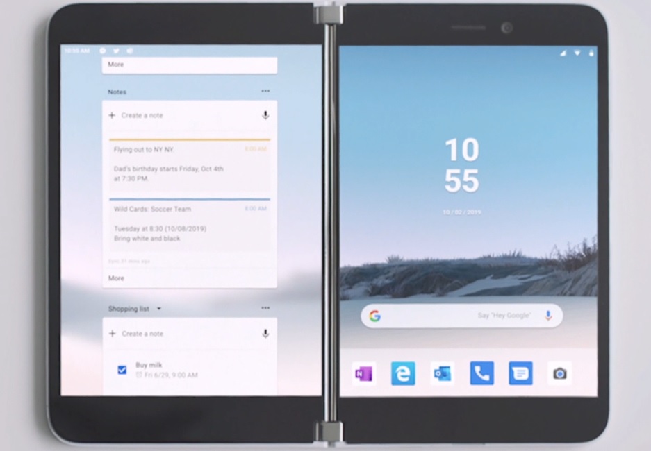 Surface Duo homescreen